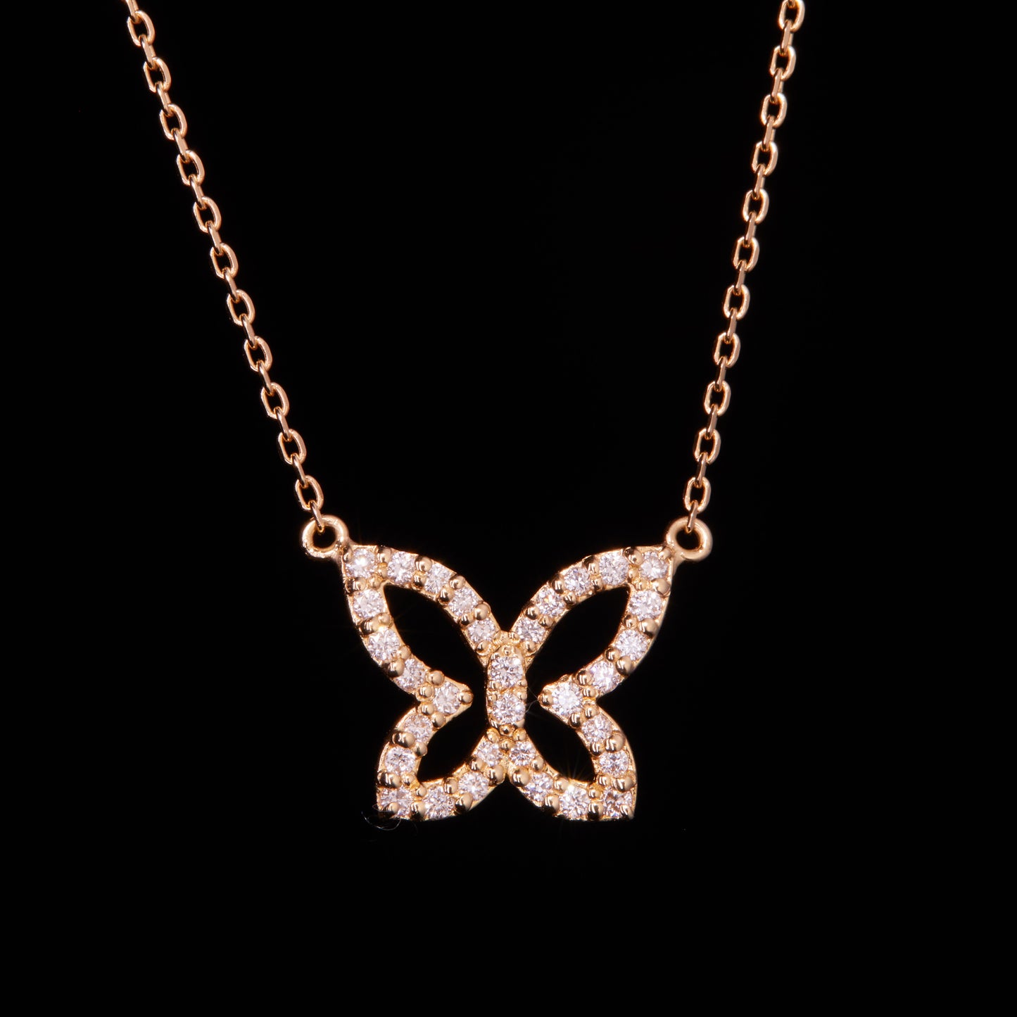 Butterfly ネックレス Open Small フルダイヤ