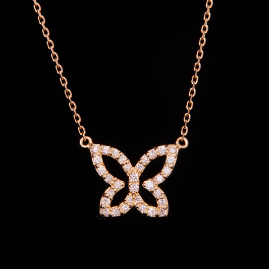 Butterfly ネックレス Open Small フルダイヤ